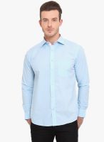 Ennoble Blue Solid Slim Fit Casual Shirt