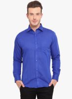 Ennoble Blue Solid Slim Fit Casual Shirt