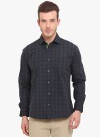 Ennoble Green Checked Slim Fit Casual Shirt