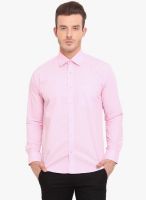 Ennoble Pink Solid Slim Fit Casual Shirt