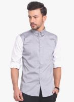 Exitplay Grey Solid Regular Fit Casual Shirt