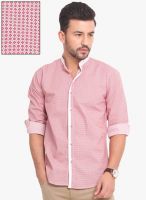 Exitplay Pink Printed Regular Fit Casual Shirt