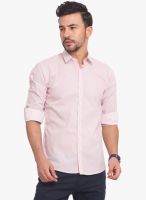 Exitplay Pink Printed Regular Fit Casual Shirt