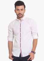 Exitplay White Solid Regular Fit Casual Shirt