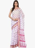 FOSTELO White Printed Saree