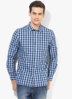 Fame Forever By Lifestyle Blue Checked Casual Shirt