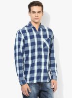 Forca By Lifestyle Blue Checked Casual Shirt
