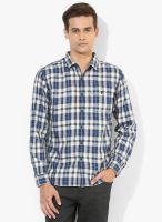 Forca By Lifestyle Blue Checked Casual Shirt