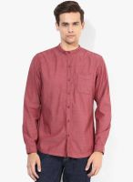 Forca By Lifestyle Maroon Solid Casual Shirt
