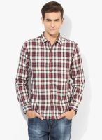 Forca By Lifestyle Red Checked Casual Shirt