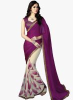 Hypnotex Purple Embellished Saree