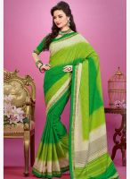 Inddus Green Printed Saree