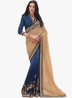 Indian Women By Bahubali Beige Embroidered Saree