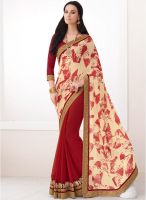 Indian Women By Bahubali Beige Embroidered Saree