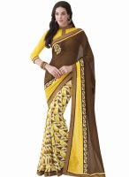 Indian Women By Bahubali Brown Embroidered Saree