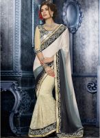 Indian Women By Bahubali Off White Embroidered Saree