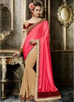 Indian Women By Bahubali Pink Embroidered Saree