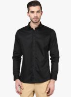 Invern by Monteil Black Solid Slim Fit Casual Shirt