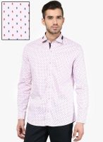 Invern by Monteil White Printed Slim Fit Casual Shirt