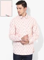 Izod Pink Printed Slim Fit Casual Shirt
