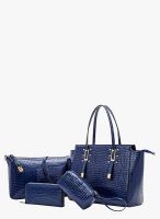 JC Collection Blue Polyurethane (Pu) Handbag