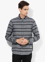 Jack & Jones Blue Striped Slim Fit Casual Shirt