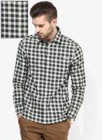 Jack & Jones Green Checked Slim Fit Casual Shirt