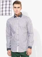 Jack & Jones Grey Printed Slim Fit Casual Shirt