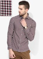 Jack & Jones Navy Blue Checked Slim Fit Casual Shirt