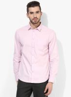 Jack & Jones Pink Solid Slim Fit Casual Shirt