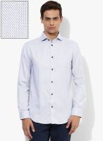 Jack & Jones White Printed Slim Fit Casual Shirt