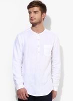 Jack & Jones White Solid Slim Fit Casual Shirt