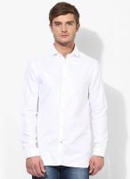 Jack & Jones White Striped Slim Fit Casual Shirt