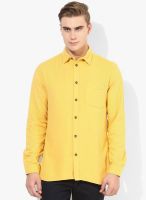 Jack & Jones Yellow Solid Slim Fit Casual Shirt