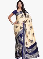 Janasya Janasya Blue Crepe Printed Saree