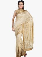 Jashn Beige Embroidered Saree