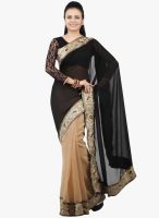 Jashn Black Embroidered Saree
