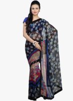 Jashn Black Printed Saree
