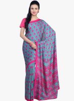 Jashn Blue Printed Saree