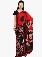 Jashn Red Printed Saree