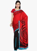 Jashn Red Printed Saree