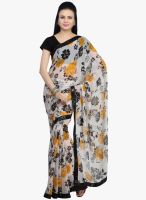 Jashn White Printed Saree