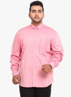 John Pride Pink Solid Slim Fit Casual Shirt
