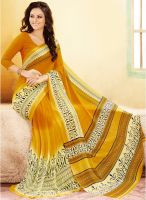 Khushali Fashion Yellow Printed Saree