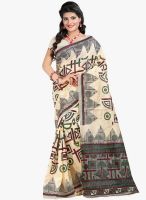 Lookslady Beige Printed Saree