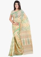 Lookslady Beige Printed Saree