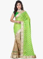 Lookslady Green Embroidered Saree With Blouse