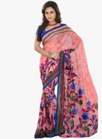 Lookslady Peach Printed Saree