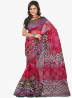 Lookslady Pink Printed Saree