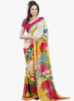 Lookslady White Printed Saree